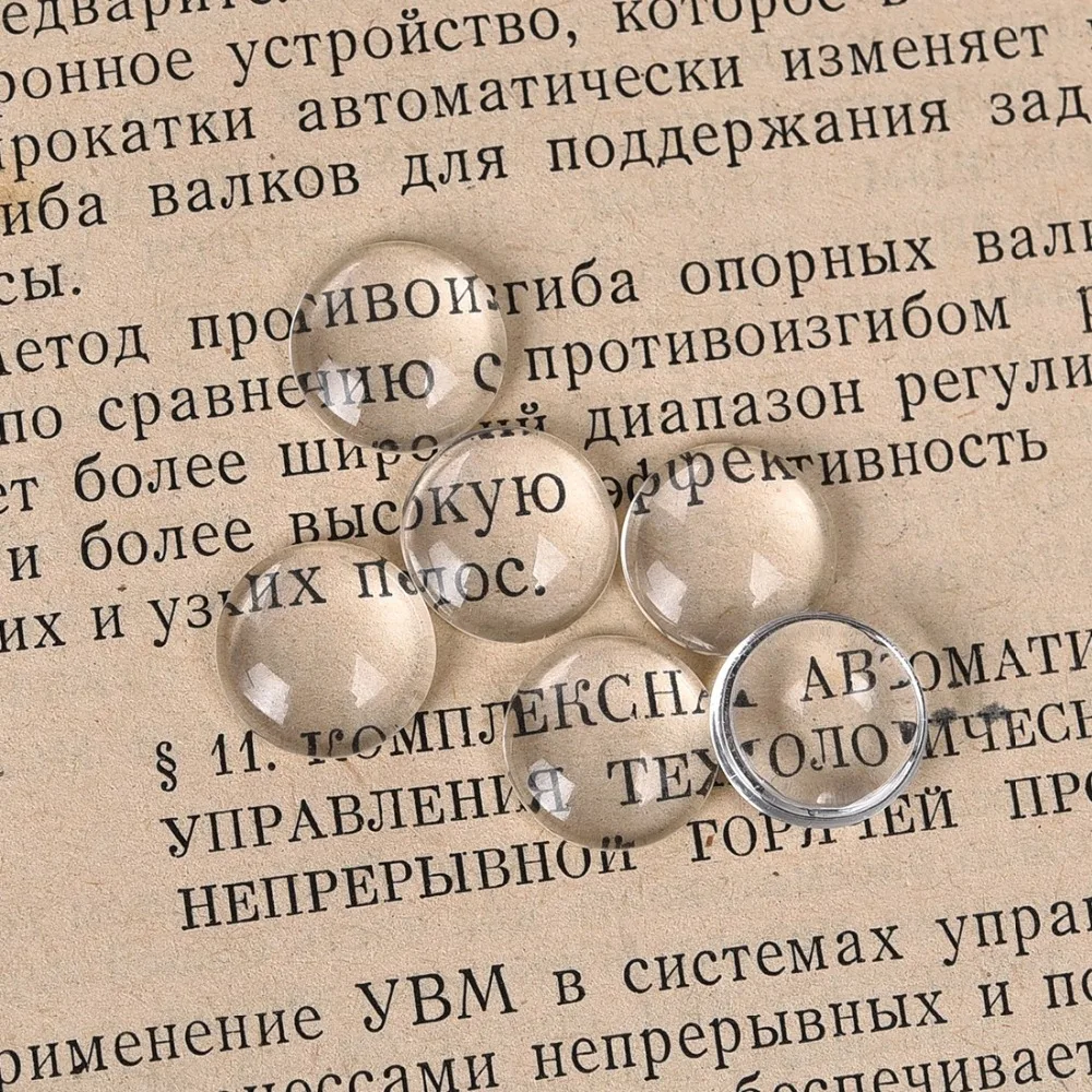 100 шт./лот 12 мм круглые кабошоны прозрачное стекло прозрачная плоская задняя