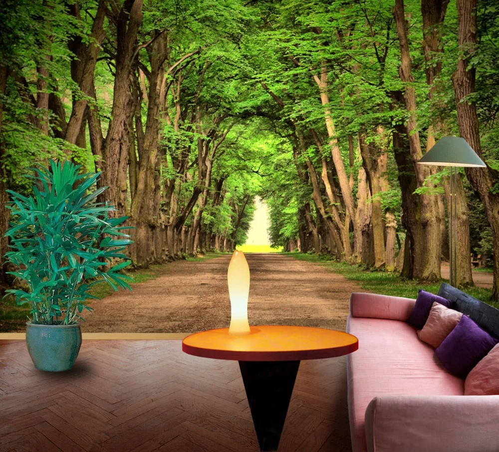 

[Self-Adhesive] 3D Forest Road Green 219 Wall Paper mural Wall Print Decal Wall Murals
