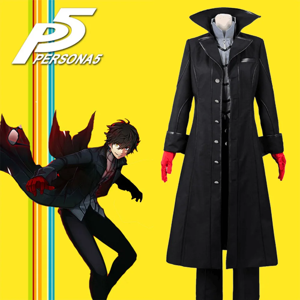 

Persona 5 Cosplay P5 Joker Costume Jacket Ren Amamiya Full Set Akira Kurusu Uniform Outfit for Men Party Halloween