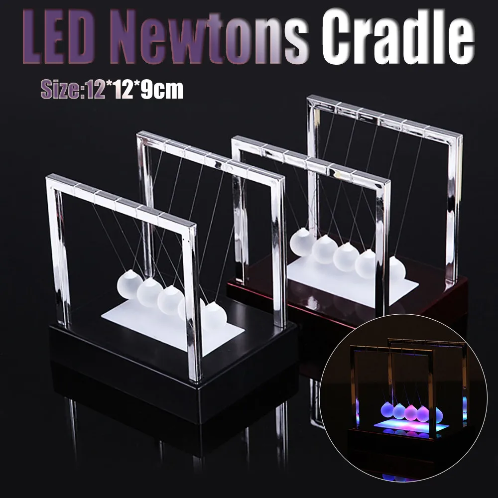 Newtons Колыбель LED Light Up кинетическая энергия для дома офиса науки игрушки украшения