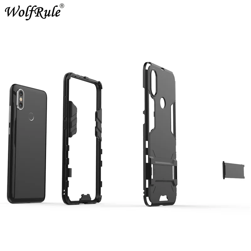 Anti-knock Case For Xiaomi Mi A2 Cover Soft Rubber + Hybrid Plastic Case For Xiaomi Mi 6x Case Holder Stand Bag For Xiaomi Mi A2