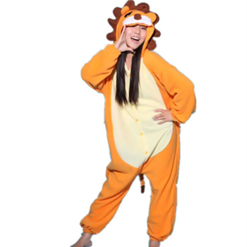 2017 для женщин и мужчин Унисекс пижама с принтом Лев пара Пижама красивые костюмы