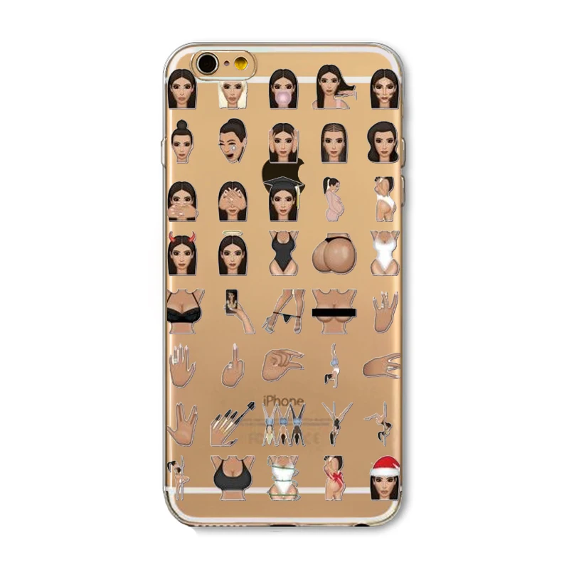 Новый! Забавные плачущие Чехлы kimoji Ким Кардашьян для iphone 6 6s 4 7 дюймов прозрачный