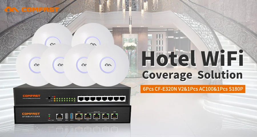 DHL Бесплатная COMFAST супермаркет 1000 квадратных Wifi покрытие решение набор 300 Мбит/с 2