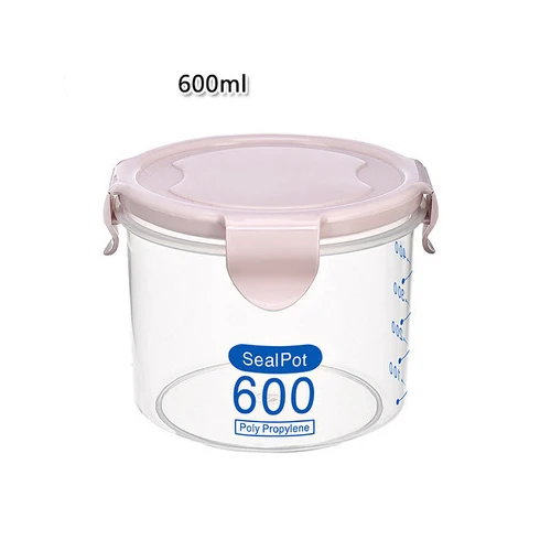 PINK-600ML Консервационные баночки для специй с крышкой для хранения зерна сахарница для кухни многофункциональная снековая пластиковая коробка для хранения для путешествий - Цвет: PINK-600ML