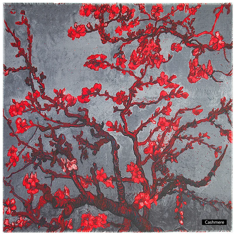 Новинка 2020 шали шарф роскошный бренд обертывания Ван Гог картина маслом