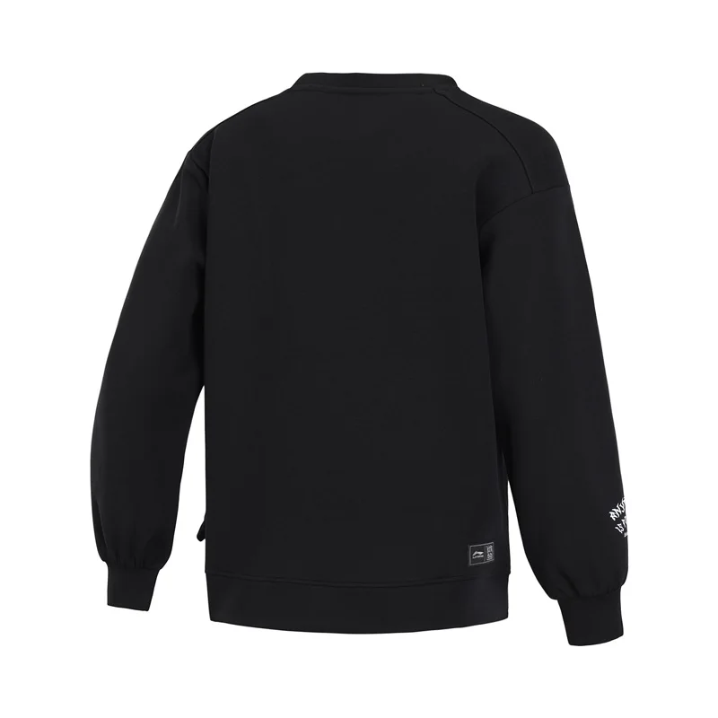 Женская толстовка с круглым вырезом Li-Ning модная свободная спортивная из 66% хлопка
