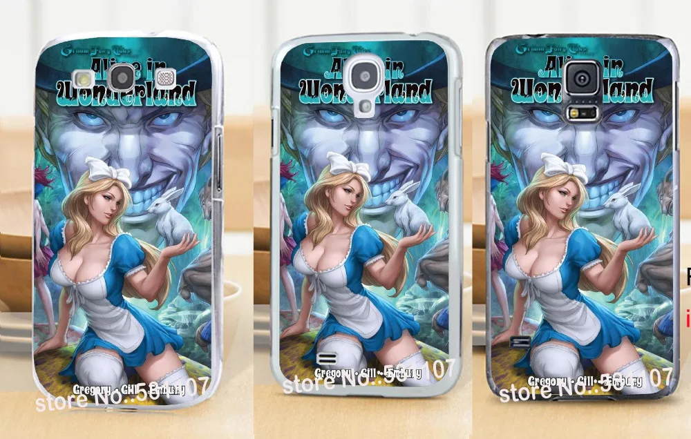 Alice in wonderland 2 Hard Skin stealth Transparent Cover Case for samsung galaxy s3 s4 s5 s6 s6Edge s7 |
