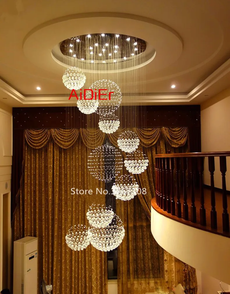 Новый современный отель лобби-большой кристалл лампы/лестница Потолочные