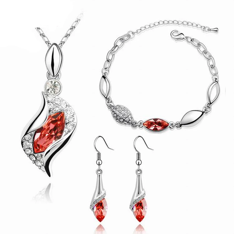 Женский ювелирный комплект из колье и серёг серебра 925 пробы|jewelry sets for women|necklace