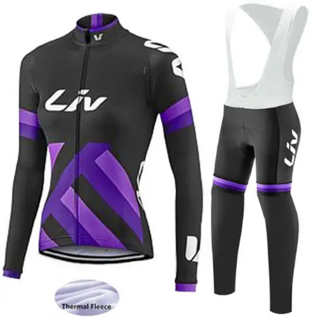 Liv велосипедная майка pro team, зимний теплый флисовый комплект с длинным рукавом, ropa ciclismo, одежда для триатлона, одежда для велоспорта