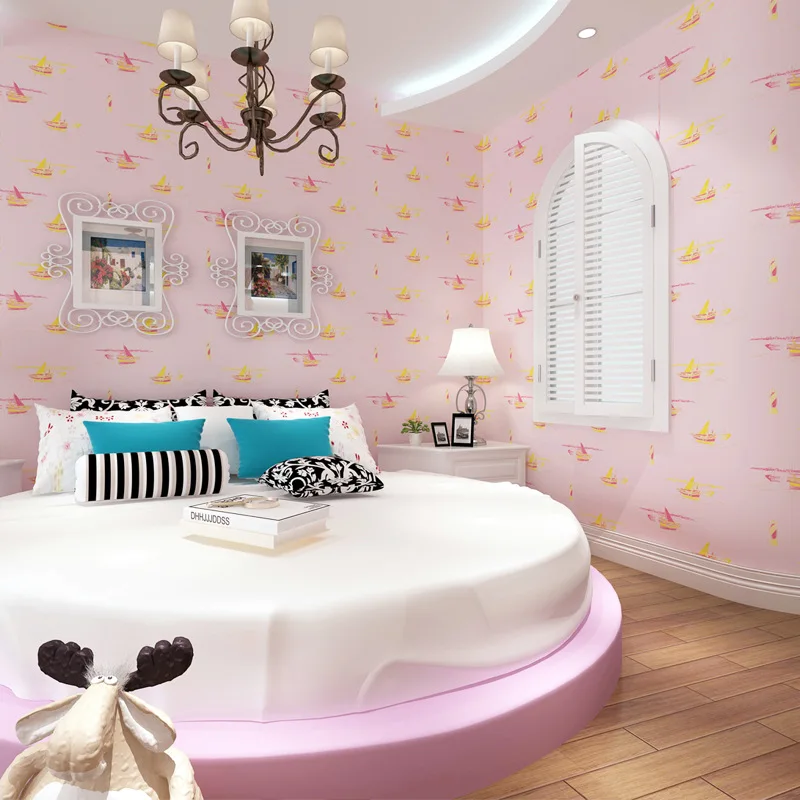 

beibehang Environment Kids Room Cartoon Wallpaper Boys Girls Room Bedroom Full House Headboards 3d flooring