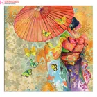 Картина из страз для рукоделия, картина из страз, вышивка крестиком 5D, мозаика из страз, японское кимоно, женское украшение для дома