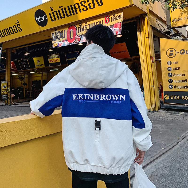 Мужская уличная куртка с капюшоном оверсайз в стиле хип-хоп Повседневная