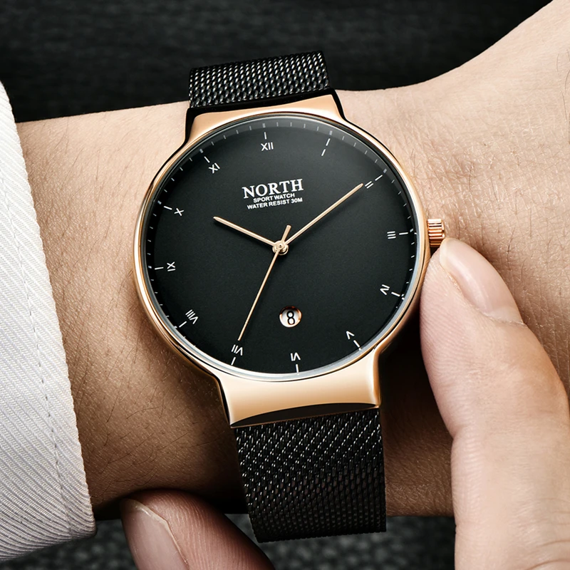 Норт Топ бренд класса люкс Бизнес Кварцевые часы мужские s модные ультра-тонкие