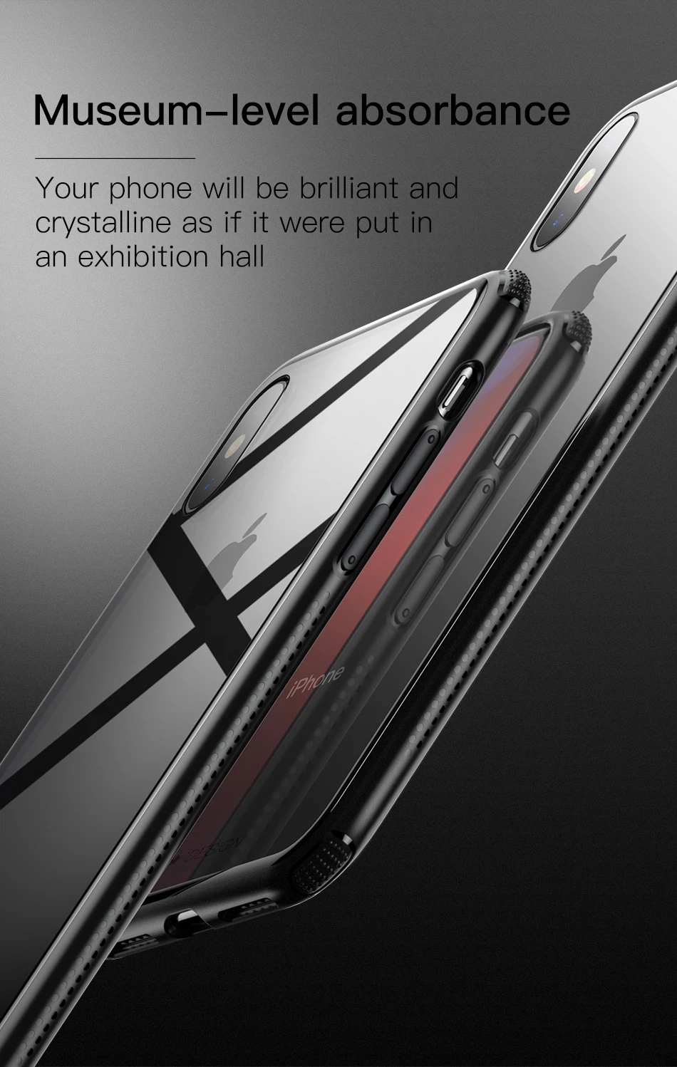Baseus роскошный чехол из закаленного стекла для телефона для iPhone Xs XR Xs Max защитный чехол s Мягкий чехол с краями из ТПУ задняя крышка чехол для телефона