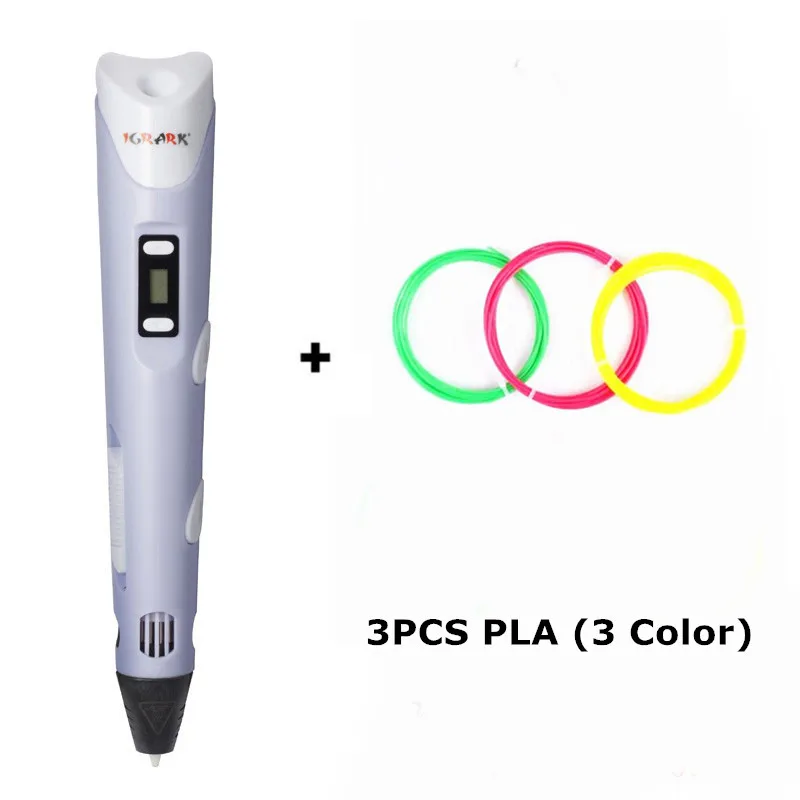 Purple pen IGRARK 3D Ручка 3d принтер Ручка 3D Ручка для печати и рисования с 200 метров 20 цветов ABS нить магический производитель искусство LIX для студентов подарок - Цвет: Purple pen