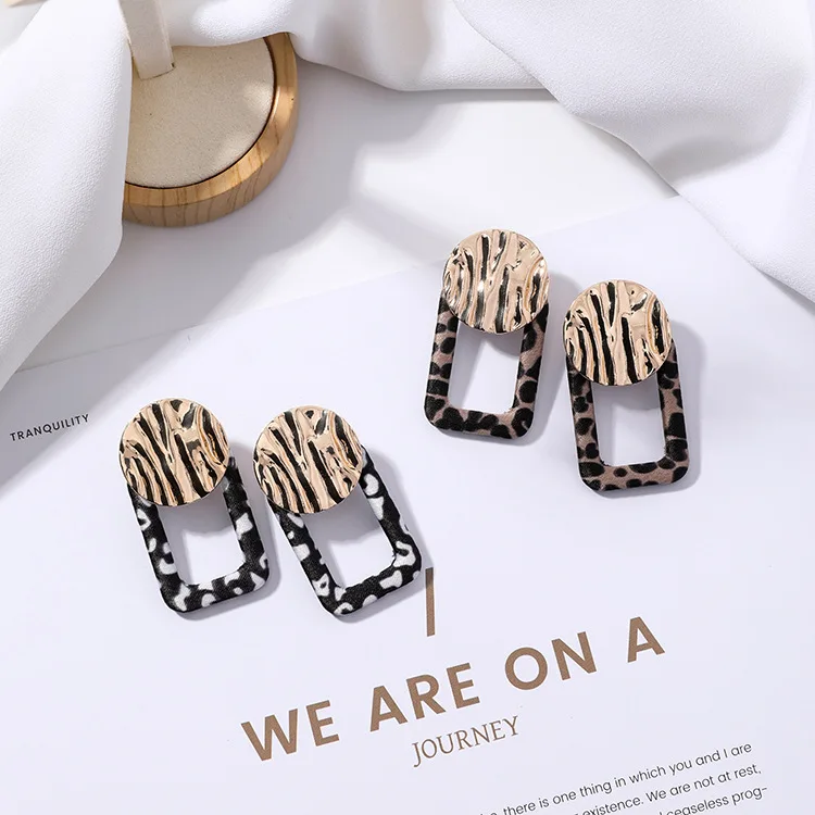 3pairs/lot Sweet Geometric Square Earrings Metal Wave Wafer Exaggerated | Украшения и аксессуары