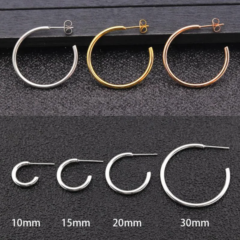 Новые модные круглые серьги-кольца для женщин из нержавеющей стали свадебной