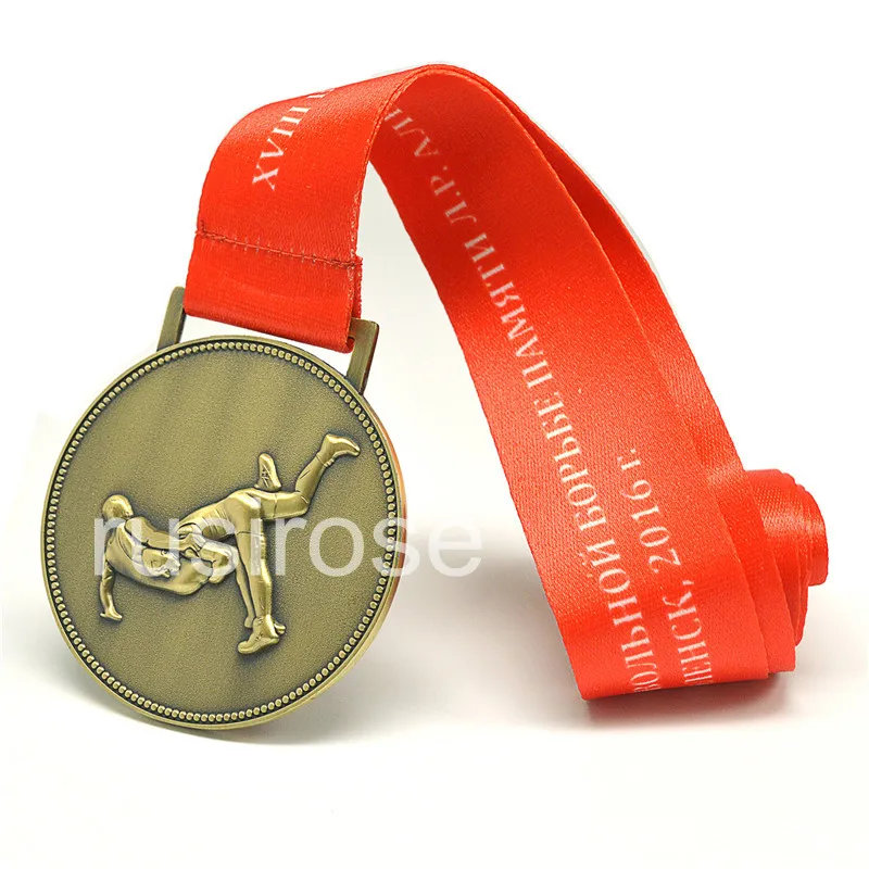 Русская медаль для борьбы русская 3D двухсторонняя бронзовая брошь в виде