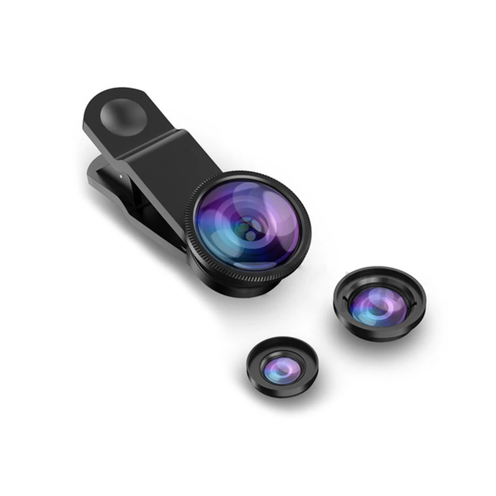 Universal 3 in1 Wide Angle Macro Fish Eye Lens Camera Mobile Phone Lenses For iPhone 6 6s 7 8 Plus Samsung Note 9 S9 | Мобильные