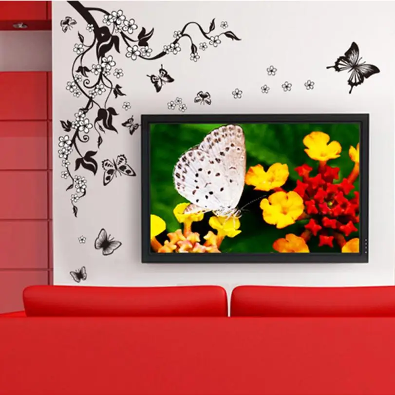 Настенный стикер Adesivo де Parede холодильник наклейки бабочки цветок гостиная Кухня