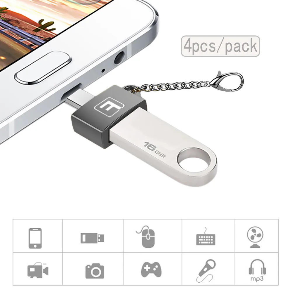 Besegad 4 шт 5 Гбит/с USB Type C OTG 3 0 адаптер Тип преобразователь для MacBook Pro Samsung Galaxy Note 8 S8