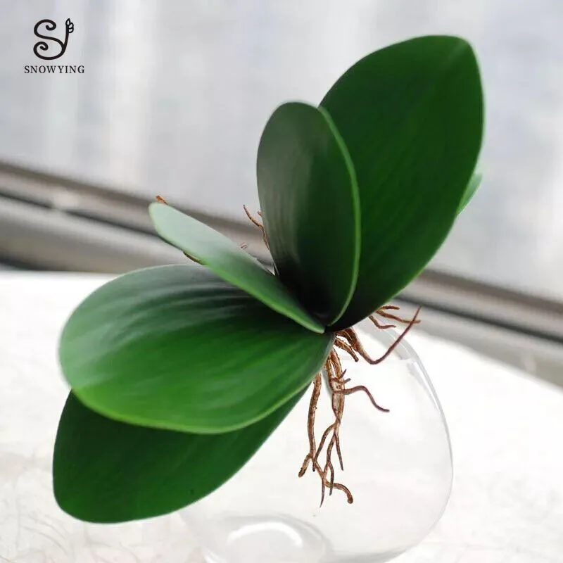 1Pcs Artificial Plant Real Touch Phalaenopsis Fake Leaf Decorative Flowers Auxiliary Material Flower Decoration Orchid Leaves | Дом и сад