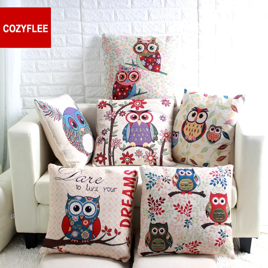 45x45 см Декоративные Винтажные льняные наволочки в виде цветка животного для