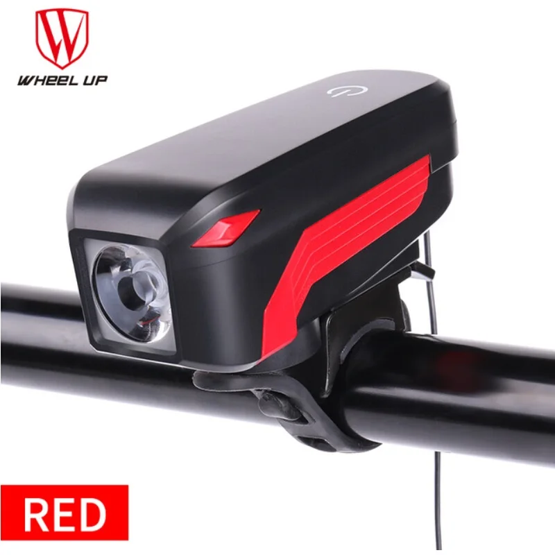 RED Велосипед Wheel Up клаксон велосипедный задний фонарь USB Перезаряжаемые светодиодный светильник IPX5 350 люмен светодиодный фонарик для езды на велосипеде с сигнал руля фонарик - Цвет: RED