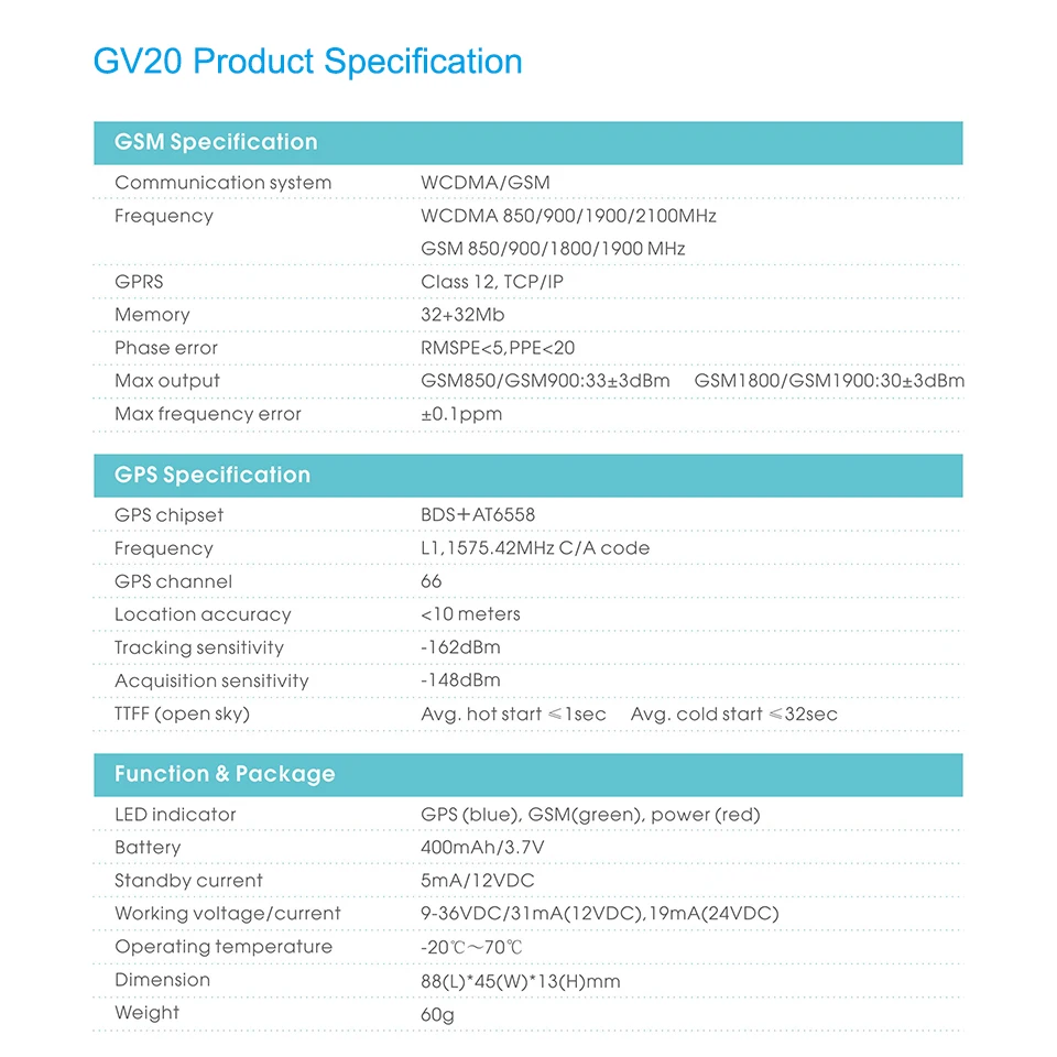 Concox GV20 3g gps трекер устройство слежения в реальном времени WCDMA GSM gps локатор SMS приложение веб-Отслеживание с реле автомобиля ACC обнаружения