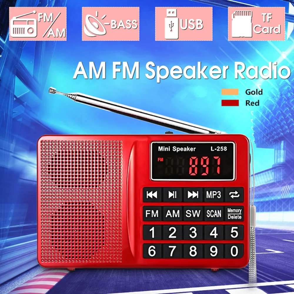 Мировой Банк приемник радио цифровой демодулятор портативный FM AM SW радио бас динамик MP3 динамик плеер ЖК AUX US TF стерео радио