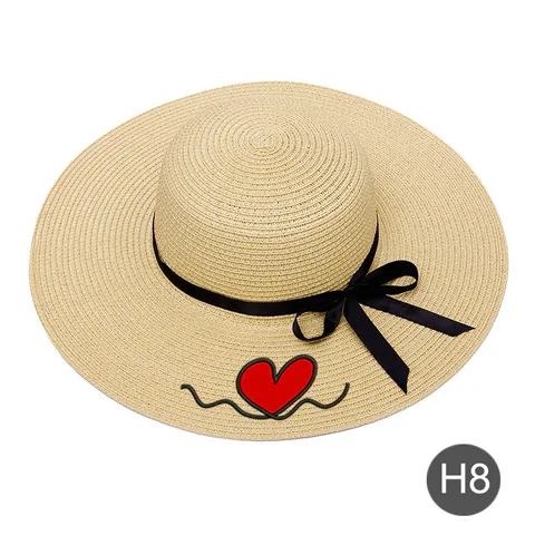 Индивидуальная Летняя женская Солнцезащитная пляжная соломенная шляпа с вышивкой и именем для невесты и подружки невесты праздничные колпаки Прямая поставка