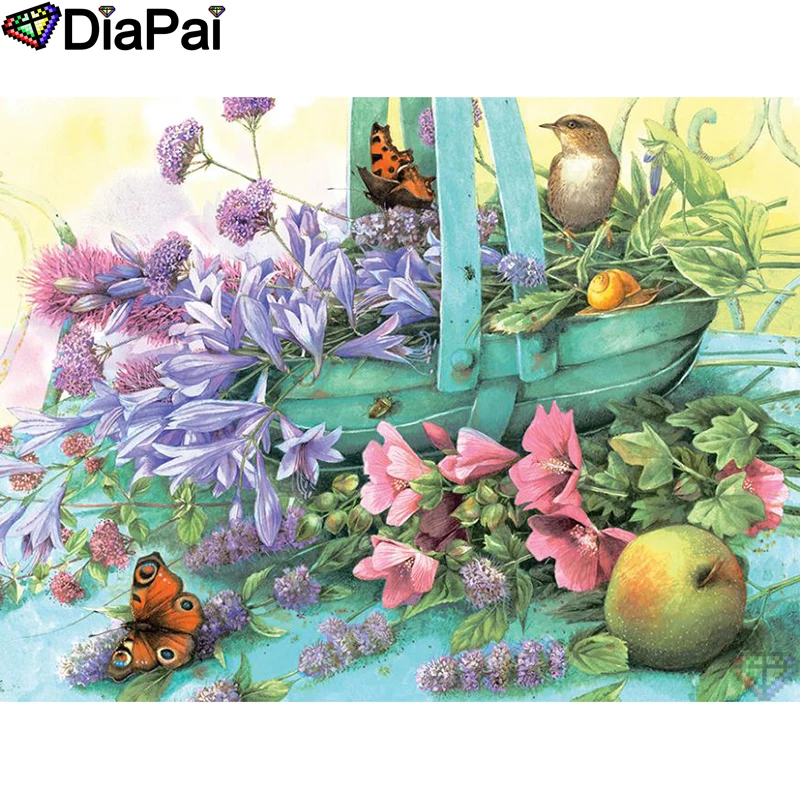

DIAPAI 5D DIY Diamond Painting 100% Full Square/Round Drill "Flower butterfly" Diamond Embroidery Cross Stitch 3D Decor A21787