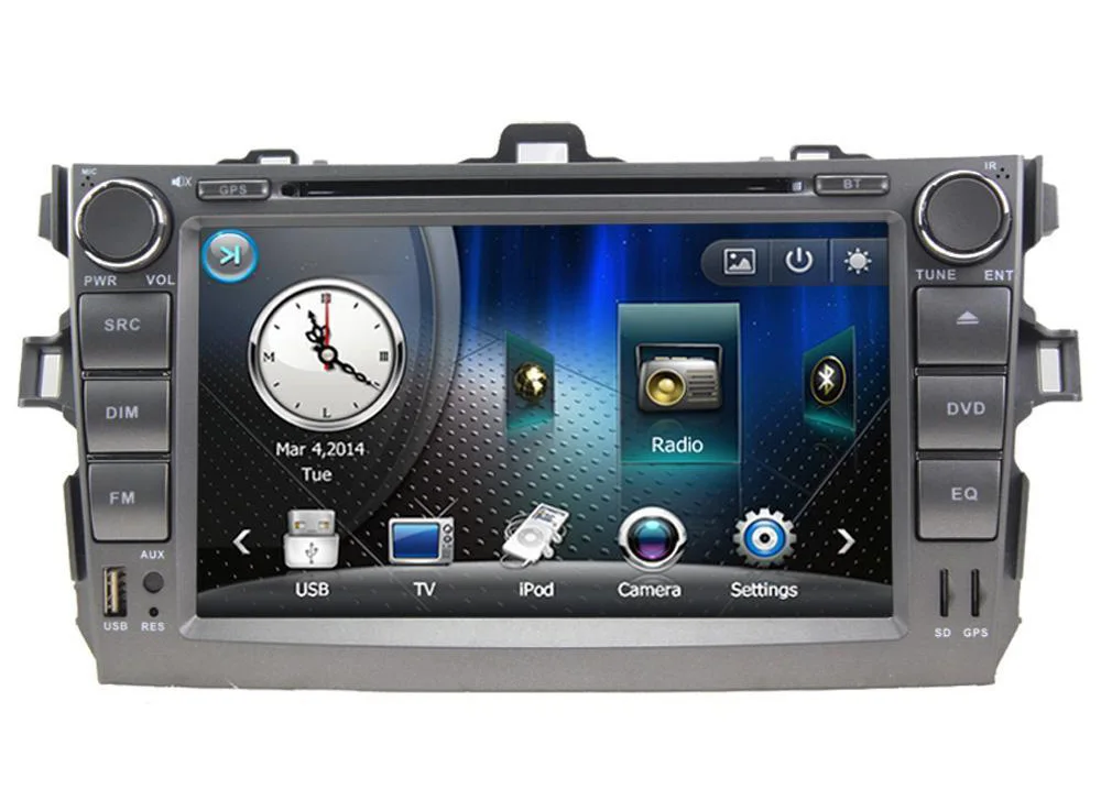 8 дюймовый автомобильный dvd плеер с GPS (опционально) аудио Радио стерео USB/SD AUX BT/TV
