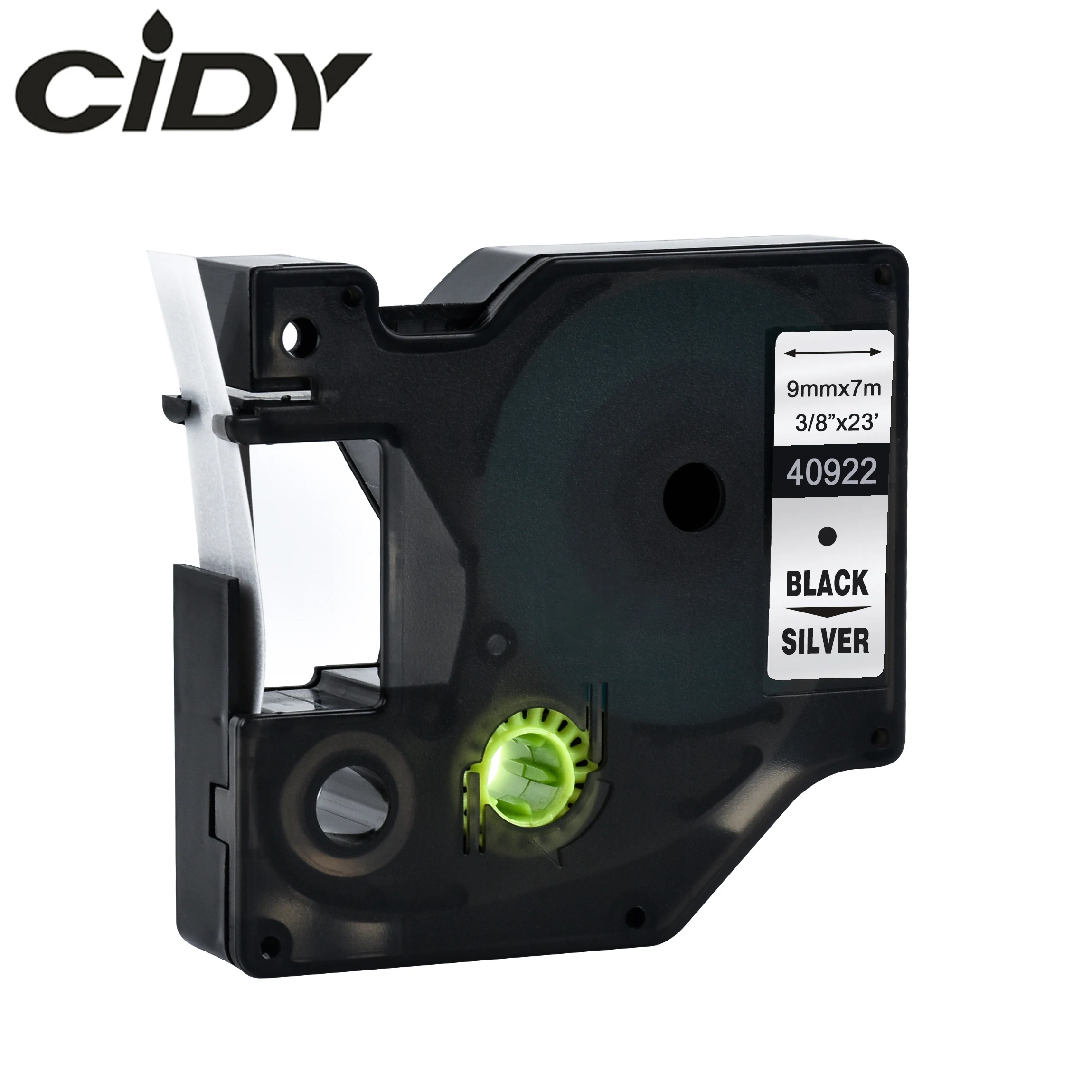 Cidy 40922 совместимый с DYMO D1 manager 9 мм черный на серебряном для принтер этикеток dymo