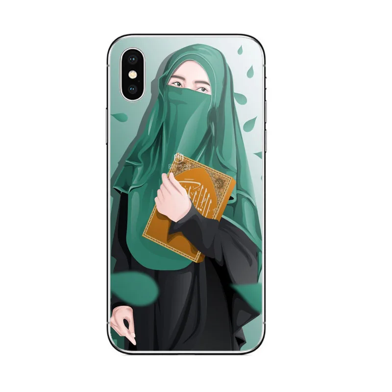 TPU Soft Muslim Мусульманский Исламский хиджаб девушка Глаза Мягкая силиконовая задняя крышка для iPhone 6 6s 7 8 plus X XS MAX XR 5 5S SE Арабская Женская Вуаль телефонные чехлы - Цвет: TPU Soft Muslim