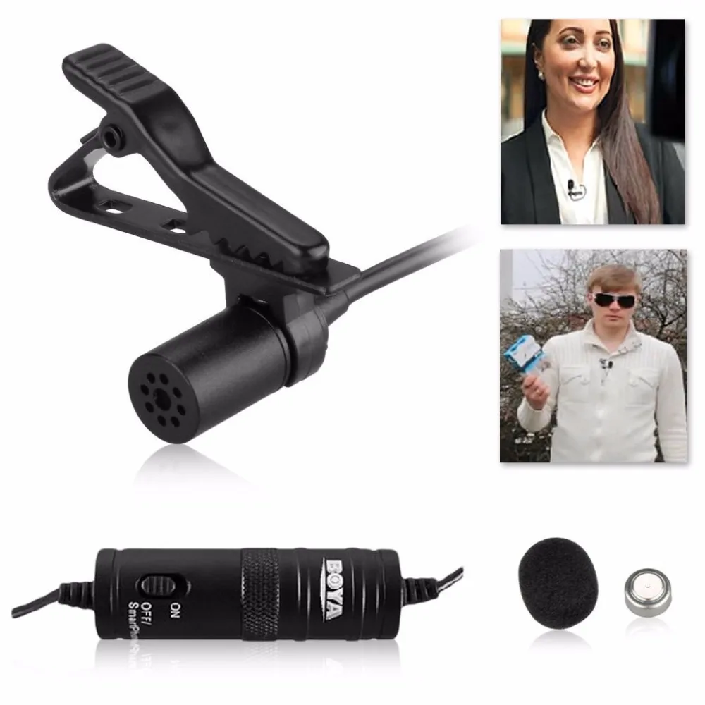 BOYA BY-M1 Label Lavalier круглый конденсаторный микрофон для iPhone Android для Canon Nikon DSLR видеокамеры аудиозаписывающие устройства