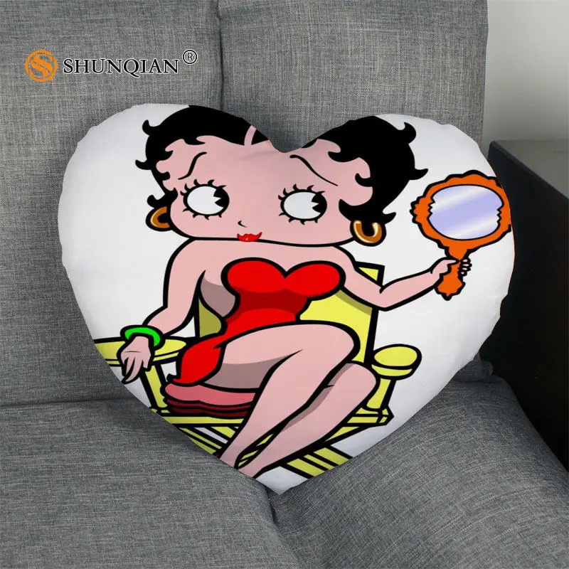 19 Betty Boop горячая Распродажа наволочка в форме сердца на заказ Наволочка на молнии для свадьбы для дома или офиса, декоративные, размер 41x36 см, 47x42 см - Цвет: 19