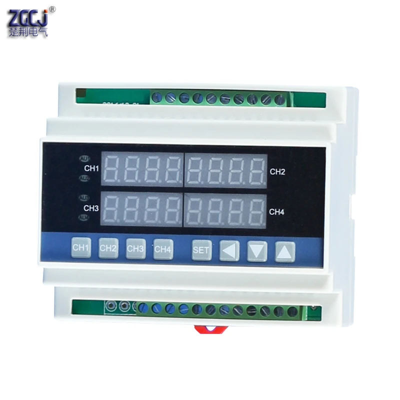4 канальный цифровой терморегулятор Din термостат с датчиками RS485|temperature controller|digital
