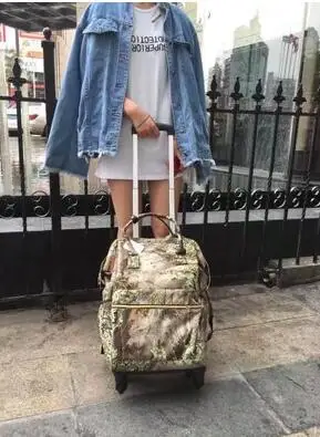 refer to photo Рюкзак на колесиках для женщин, сумка для путешествий, чемодан на колесиках, рюкзаки, сумки на колесиках, сумка для багажа на колесиках, Женская дорожная сумка на колесиках - Цвет: refer to photo