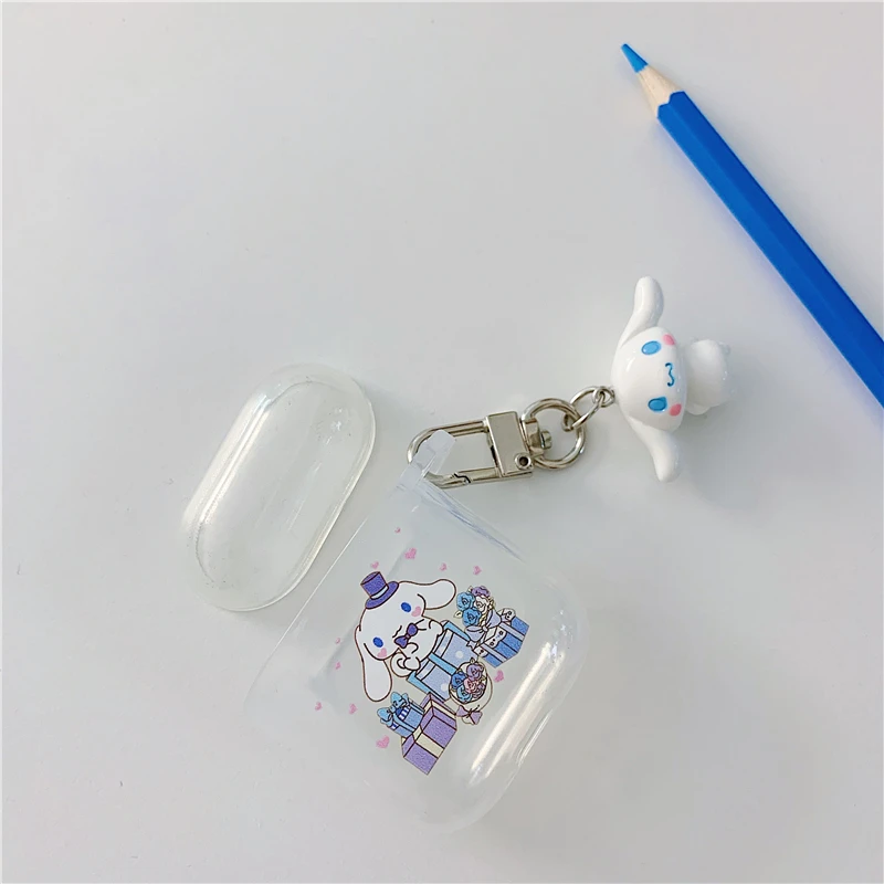 Японский мультфильм милый Cinnamoroll Собака с большим ухом беспроводной bluetooth гарнитура чехол для airpods пара Молока Мягкий ТПУ чехол с подвеской - Color: Only earphone box