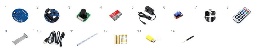 AlphaBot2 робот строительный комплект: Raspberry Pi 3 Model B+, камера RPI(B)+ карта Micro SD+ 15 Acc
