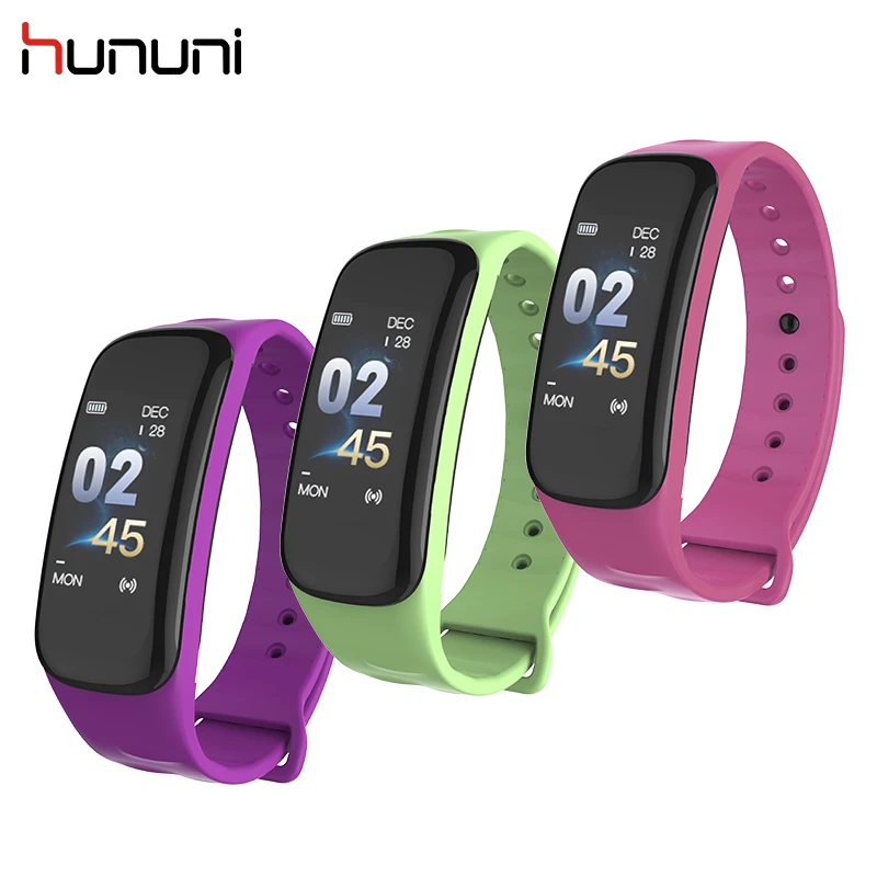 HUNUNI C1 модный спортивный смарт браслет на запястье цветной шагомер экранный