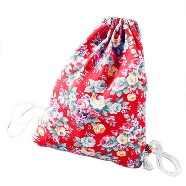 Женский Цветочный Холщовый Рюкзак модные школьные сумки рюкзаки с застежкой