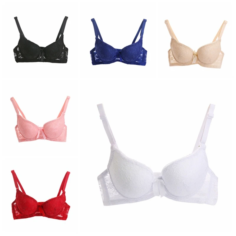 

Sexy Push Up Lace Bra Soft Steel Ring Underwire Comfortable Breathable Gathered Underwear Convertible Adjustable Strap Bra