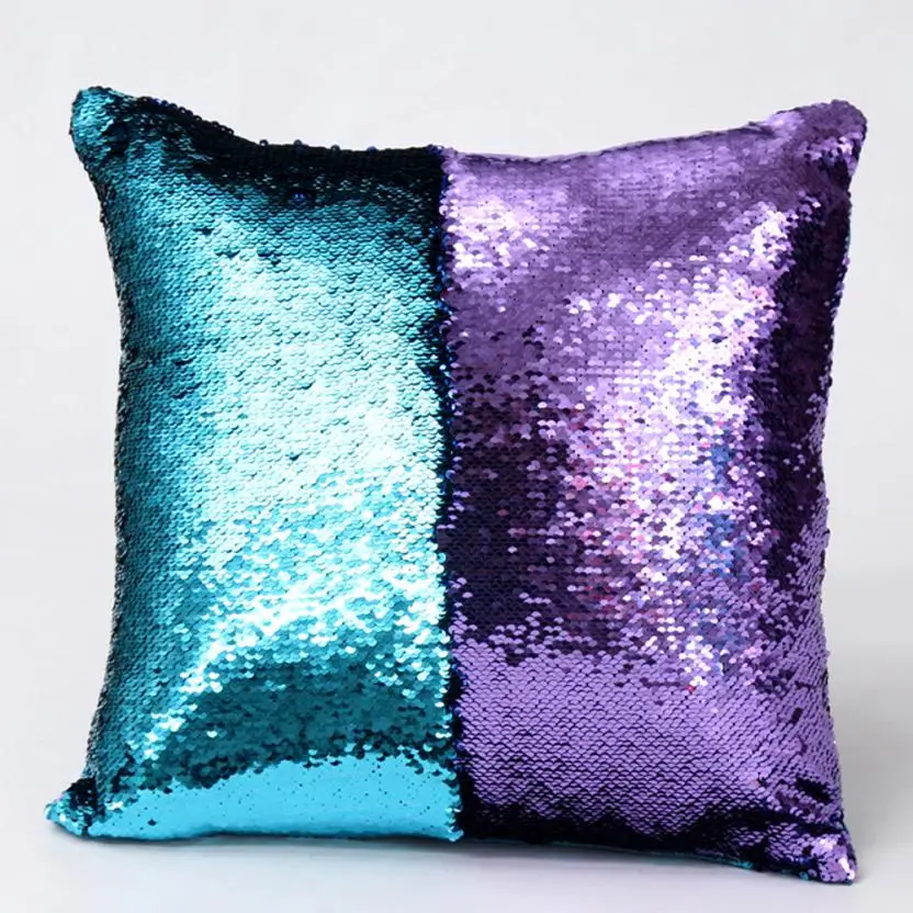 Домашний декор домашний наволочки сделай сам двойной цвет Блестящие Блестки