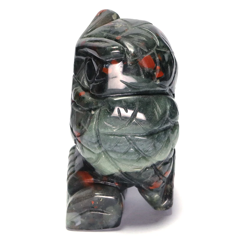 Bloodstone Owl Statue Handmade Powder Crystal Stone Animal Carved Eagle Crafts Realistic Healing Decor Home Ornament Art | Дом и сад