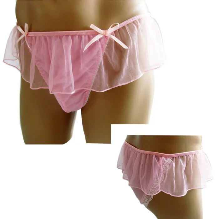 Hot Sales Gay Men Lingerie Lace Flower Soft G-string Bikini Underwear Underpants Breathable Pouch Briefs Homme Sissy Panties