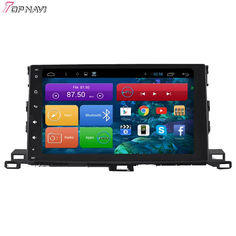 Topnavi четырехъядерный Android 6 0 Автомобильный GPS навигатор для Toyota Highlander 2015 Авторадио